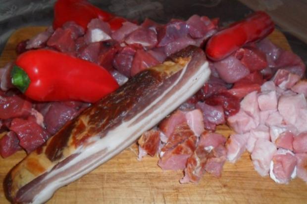 Eine geteilte Ernährung das Fett und dem Fleisch