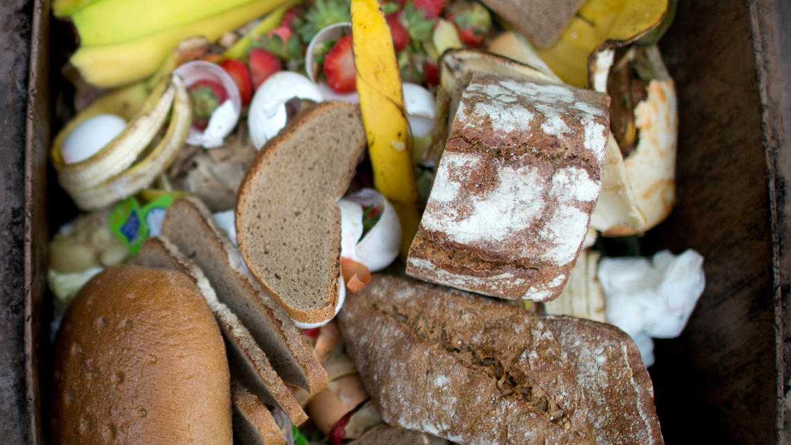 Junge Menschen werfen viel mehr Essen weg: Wann sind Lebensmittel wirklich nicht mehr genießbar? ARCHIV - In einer braunen Biomülltonne in Dresden (Sachsen) liegen am 21.05.2015 Lebensmittel. Es sind gigantische Berge von noch tauglichem Essen, die in Europa im Müll landen: angeschlagenes Obst, Artikel mit abgelaufenem Haltbarkeitsdatum, oder Sa