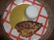 Mandelscholle mit Pfirsichsoße - Rezept