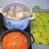 Klösschensuppe mit Paprika, Tomate und Kürbis - Rezept