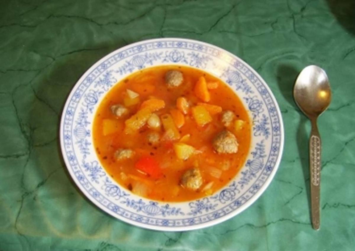 Klösschensuppe mit Paprika, Tomate und Kürbis - Rezept By Fw-Commander