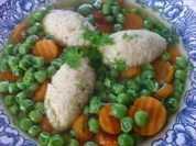 Erbsen, Wurzeln und Klöße - Rezept