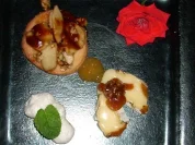 Rezept: Warmer Vacherin Mont-dยดOr mit Birnen-Walnusstarte Warmer Vacherin Mont-dยดOr mit Birnen-Walnusstarte - Rezept