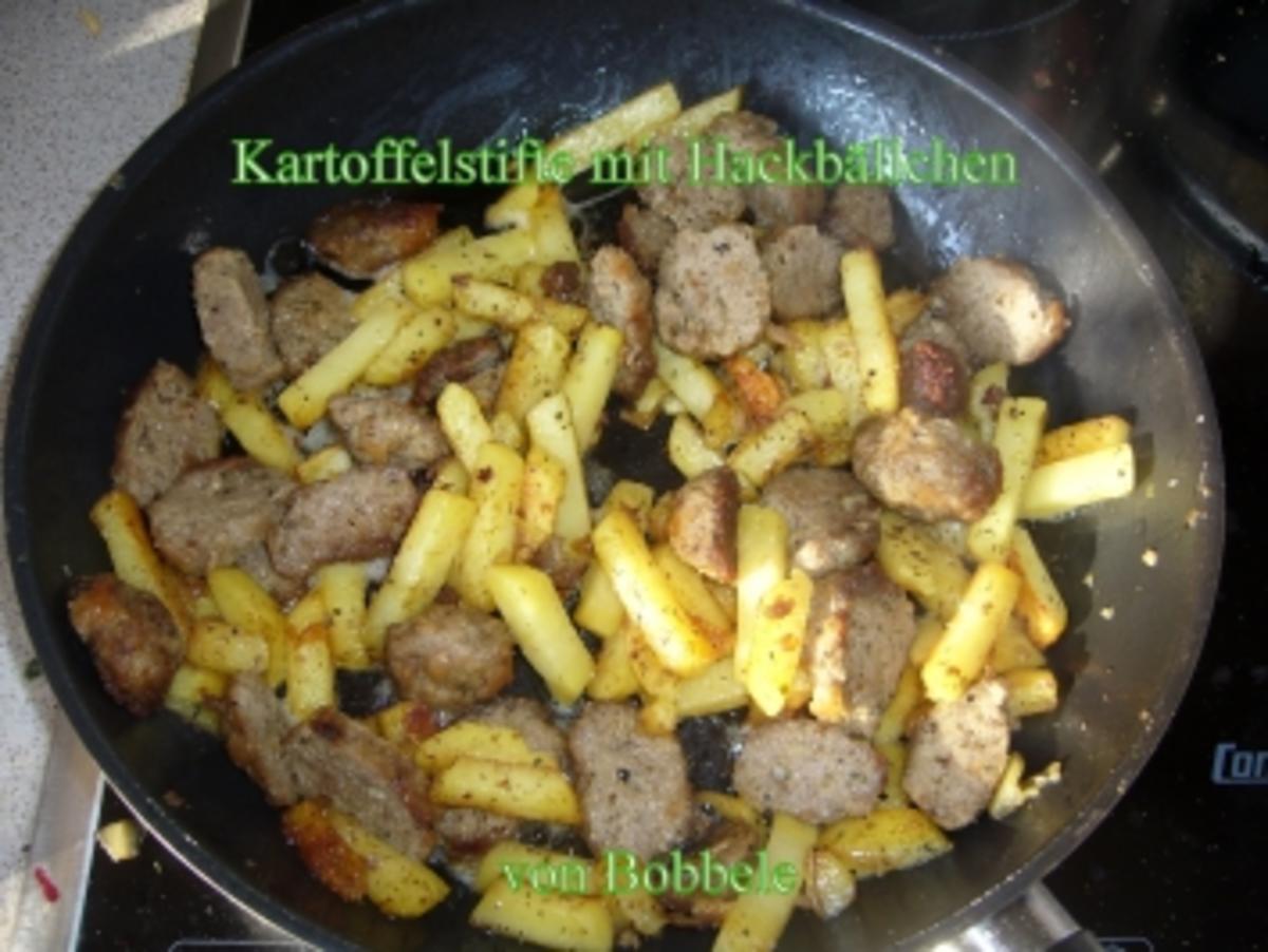 Bilder für Hauptspeise: Kartoffelstifte mit Hackbällchen - Rezept