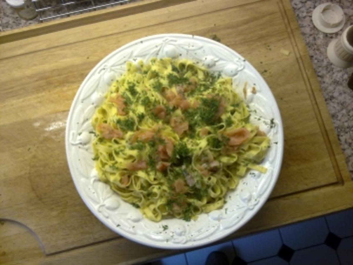 Tagliatelle mit Räucherlachs - Rezept