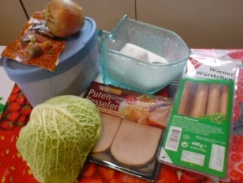 Wiener Würstchen mit Wirsinggemüse - Rezept