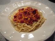 Spaghetti mit Barbecue-Soße - Rezept