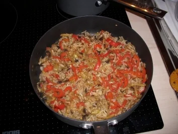 Rezept: Schnelle Reis- und Gemüsepfanne Schnelle Reis- und Gemüsepfanne - Rezept