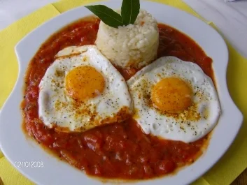 Spanien - Befruchteter Tomatenreis oder Arroz de Cubana - Rezept