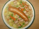 Tempoerbsen-Suppe mit Bockwurst - Rezept