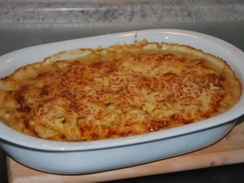 Rezept: Gratiniertes Zwiebel-Kartoffel-Filet Gratiniertes Zwiebel-Kartoffel-Filet - Rezept