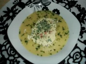 Feine Kartoffelsuppe mit Krabben in sahne - Rezept
