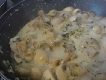 Champignon-Ragout mit Reis und Minutensteaks - Rezept