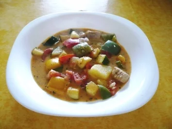 Schnitzeltopf mit Paprika und Zucchini - Rezept