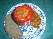 Mit Bohnen gefüllte Paprikafrüchte - Rezept
