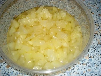 Überbackene Maultaschen mit Ananas - Rezept