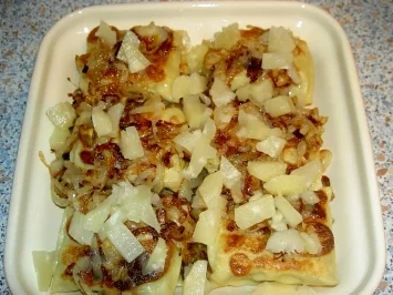 Überbackene Maultaschen mit Ananas - Rezept