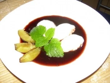 Zwetschgenspiegel mit Vanillejoghurtmouse - Rezept