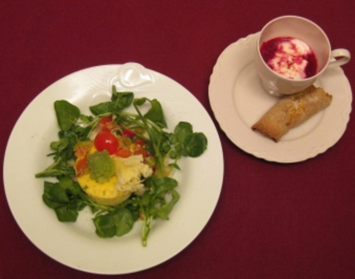 Blumenkohl-Parmesanflan, Rotes Rübensüppchen und Nuss-Strudel - Rezept
Von Einsendungen Das perfekte Dinner