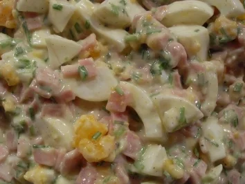 Schnittlauch-Eier-Schinken Salat - Rezept