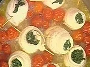 Rezept: Schollenrollen mit Zwiebeln und Spinat Schollenrollen mit Zwiebeln und Spinat - Rezept