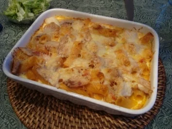 *Auflauf pikant - Nudelauflauf mit Forellen und Eiern - Rezept