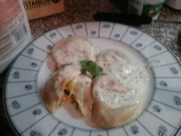 Rezept: gefüllte nudeln in butter milch-minze sauce gefüllte nudeln in butter milch-minze sauce - Rezept