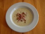 Lauchsuppe mit Leberkäs - Spießen - Rezept