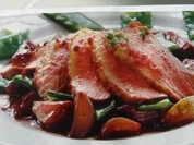 Fleisch - Gerichte :  Entenbrust , kleine Nussklöße, Feigenschalotten und Rosenkohl - Rezept