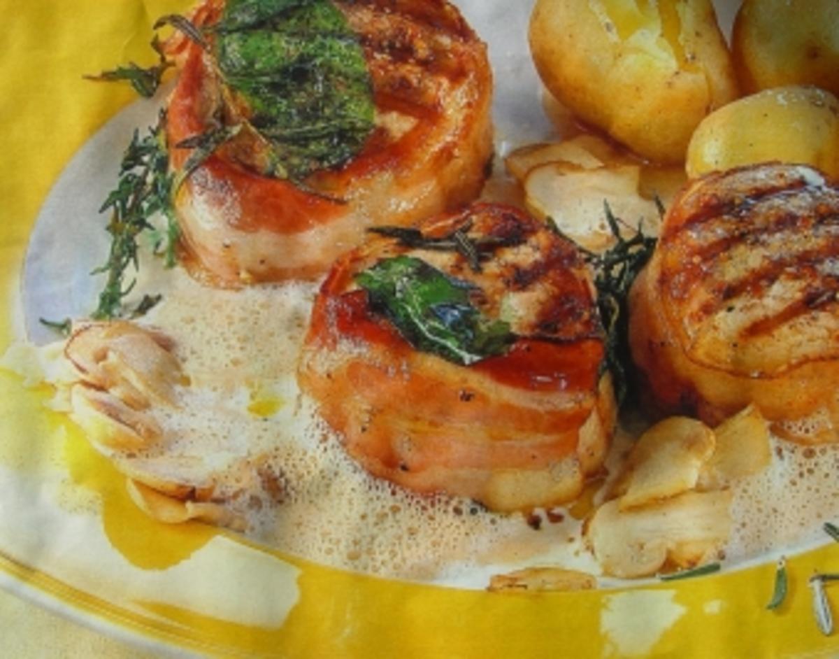 Fleisch - Gerichte : Schweine - Medaillons an Cognac-Rahmsoße - Rezept ...