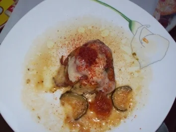 Filets mit Mozzarella + Zucchini + Tomaten + Bacon - Rezept
