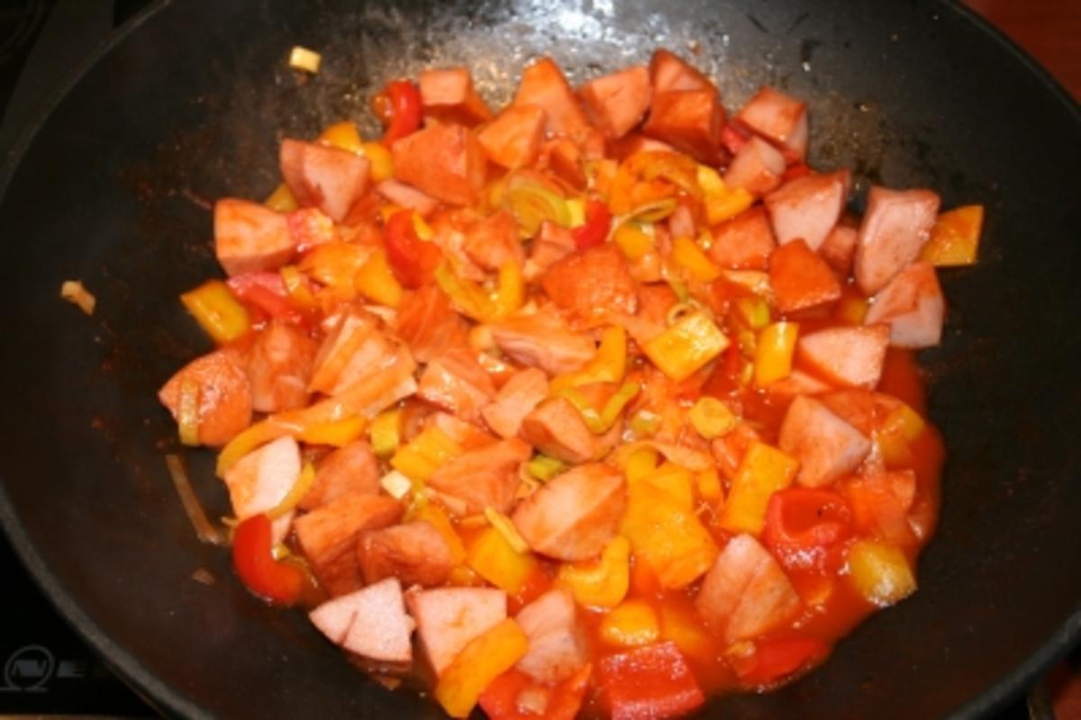 Wurst-Reis-Pfanne - Rezept mit Bild - kochbar.de