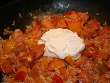 Wurst-Reis-Pfanne - Rezept