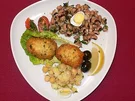 Rezept: Stockfisch-Pasteten mit Kichererbsensalat - Pasteis de bacalhau com salada de grao Stockfisch-Pasteten mit Kichererbsensalat - Pasteis de bacalhau com salada de grao - Rezept