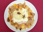 Sternaniseis mit kandierten und flambierten Früchten - Rezept