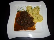 Hähnchenleber im Rotwein mit Reispilaf - Rezept