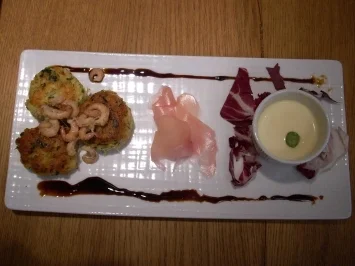 Frikadellen aus Edelfischen und Nordseekrabben an Wasabi-Eis - Rezept