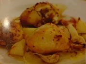 Huhn in Senf-Weißwein-Marinade mit ganzen Knoblauchzehen - Rezept