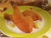 Eichsfelder Backhähnchen mit Kartoffelsalat und Dip - Rezept