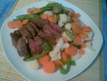 Hüftsteak mit Gemüse - Rezept