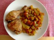 Hähnchenschenkel mit Wurzelgemüse - Rezept