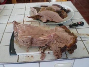 Rezept: Alwins Wildschweinkeule (Frischling) naturell Alwins Wildschweinkeule (Frischling) naturell - Rezept