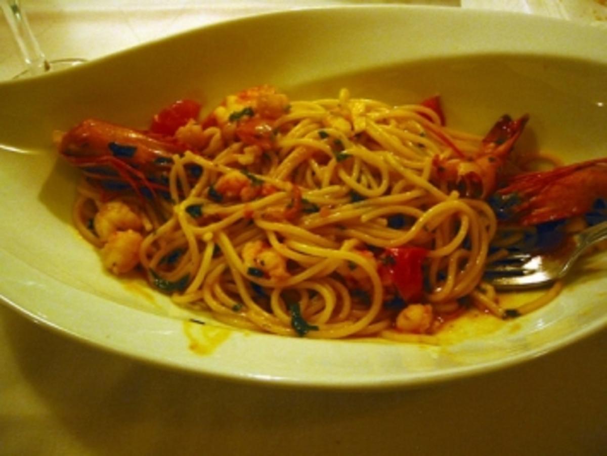 Spaghetti mit Gambas - Rezept