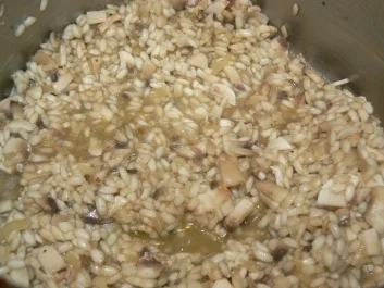 Herz zu verschenken  - Champignonrisotto mit überbackenen Minutenschnitzel - Rezept
