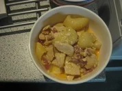 Pasta mit Huhn und mariniertem Knoblauch - Rezept