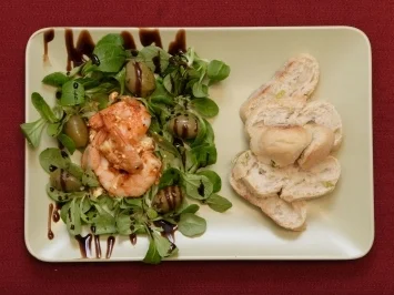 Überbackene Scampi auf grünem Salat (Lory Glory) - Rezept