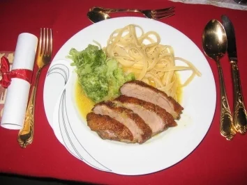 Entenbrust mit Ingwer- Orangensauce - Rezept