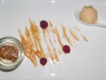 Mousse vom karamellisierten Meerrettich mit Apfelsorbet und Bratapfeljus - Rezept