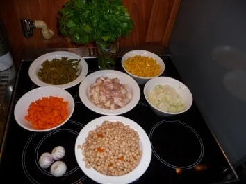 Hühnersuppe mit Mais & Bohnen - Rezept