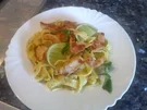 Bandnudeln mit Minz-Limetten-Pesto und Hähnchen - Rezept